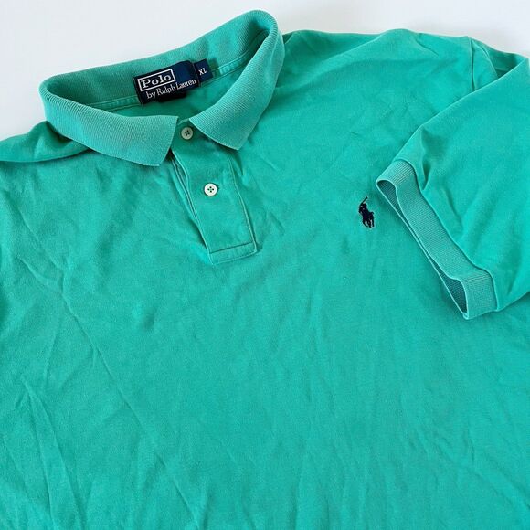 Vintage Polo Ralph Lauren Men's Teal Green XL Preppy Beach Golf Cotton Shirt - Picture 11 of 16